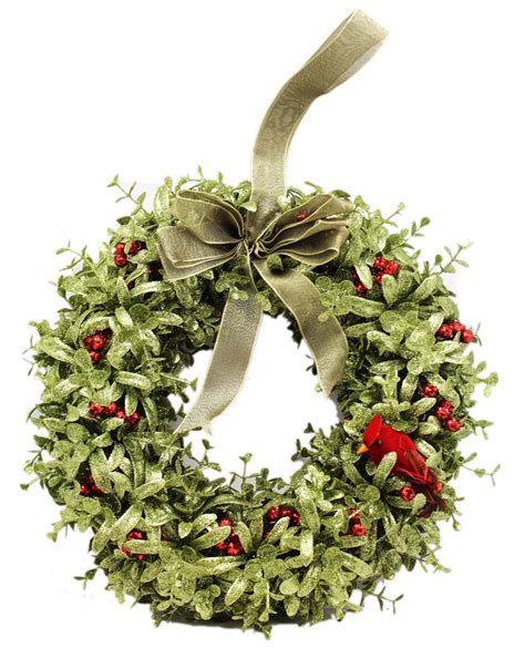 Kissing Krystals Cardinal Mistletoe Wreath: Classic Red - By Ganz - Walmart.com - Walmart.com