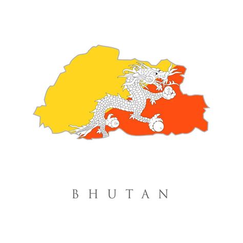 Bhutan country flag inside map contour design icon logo. Bhutan Map ...