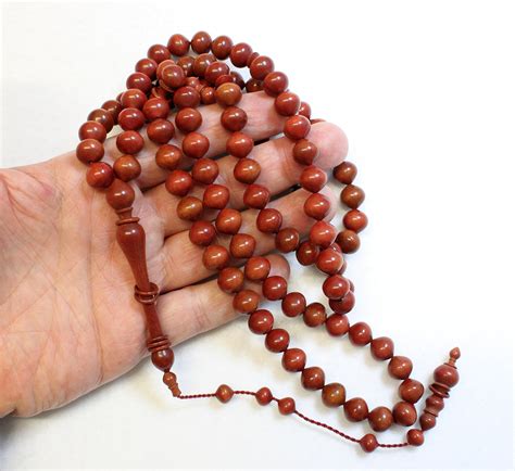 Islamic Prayer Beads Rosary 99 Beads Tesbih Pinkivory Wood - UNIQUE - Museum Quality