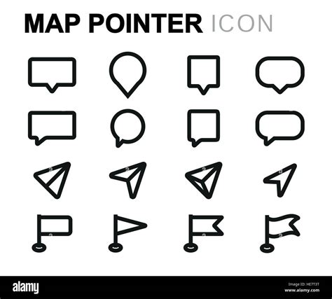 Vector line map pointer icons set Stock Vector Image & Art - Alamy