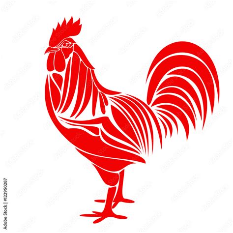 Red Rooster. Vector illustration for card, emblem and logo design for chicken farms and products ...