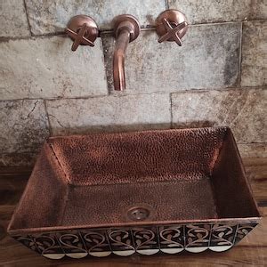 Antique Style Copper Sink Faucet, Copper Wall Mount Faucet Bathroom ...