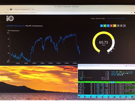 Logging Raspberry Pi 4 CPU Temperature Data using Adafruit IO # ...