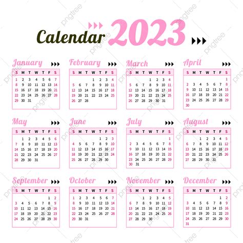 2023 Calendar Planner Vector PNG Images, 2023 Pink Calendar, 2023 ...