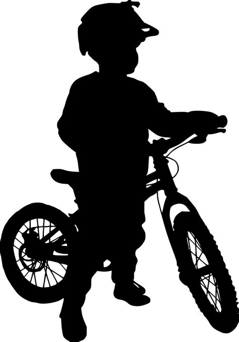 Kid On Bike Silhouette (PNG Transparent) | OnlyGFX.com