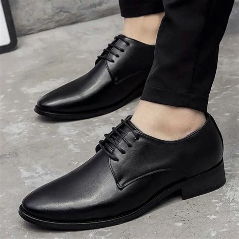 2018 Man Flat Classic Men Business Dress Leather Italian Formal Men ...