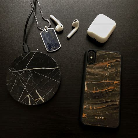 Wireless charging pad made out of real marble. A tech accessory that fits seamlessly into your # ...