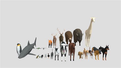 3D Model Low Poly Art Animals Isometric Icon Pack 07, 60% OFF