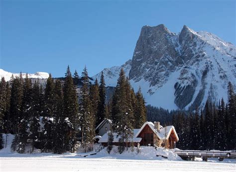 Yoho National Park, Houses, Snow, Trees, Ice, Mountains, HD wallpaper ...