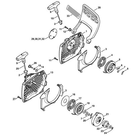 Stihl MS 291 Chainsaw (MS291) Parts Diagram, Rewind starter