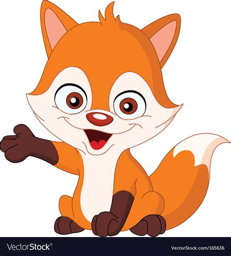 Baby fox Royalty Free Vector Image - VectorStock | Fox illustration ...