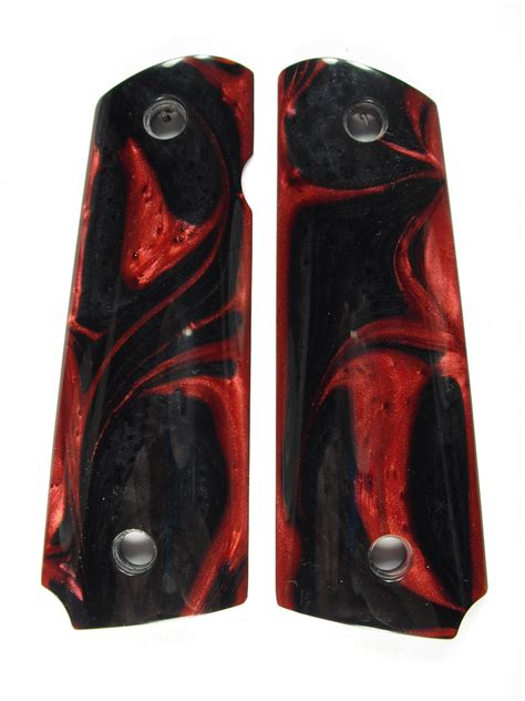 Red & Black Pearl 1911 Grips (Full Size) – LS Grips