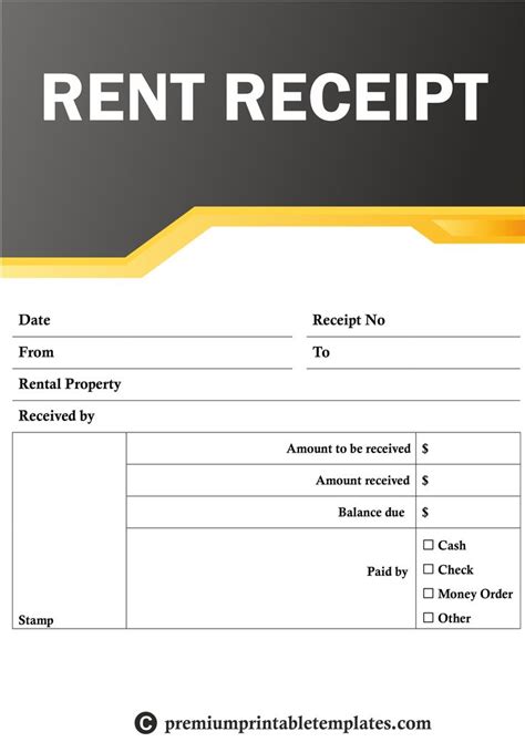 Printable Rent Receipt Template in PDF & Word | Receipt template, Spreadsheet template, Invoice ...