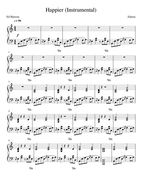 Ed Sheeran - Happier (Instrumental w/o vocals) Sheet music for Piano | Download free in PDF or ...