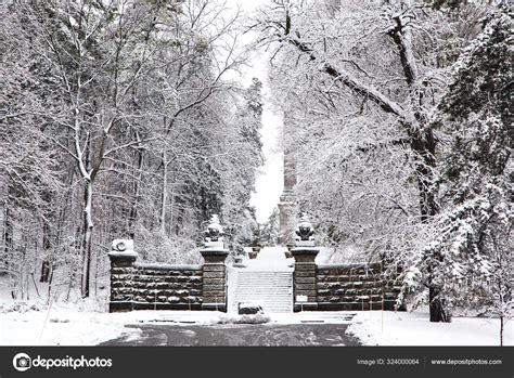 Queenston Heights Park at winter time. Landscaped city park. NIa Stock ...