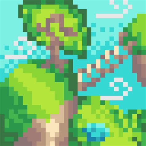 Nature Pixel Art 32x32 Grid