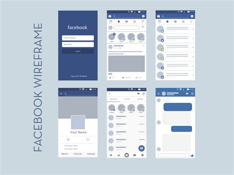 Facebook Wireframe by Tushar Pathak on Dribbble