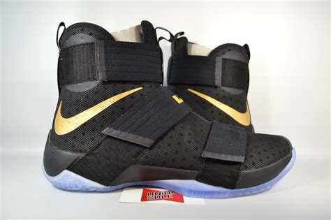 NEW Nike LeBron Soldier X 10 BLACK GOLD NIKE ID sz 12 | Nike gold, Nike ...