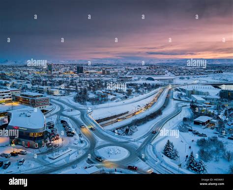 Aerial view in the winter, Kopavogur, Iceland. Kopavogur is a suburb Stock Photo: 124290153 - Alamy