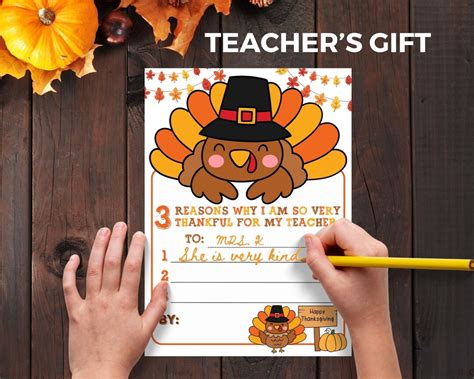 Teacher Thanksgiving Card, Thanksgiving Teacher Gifts, Thankful for ...