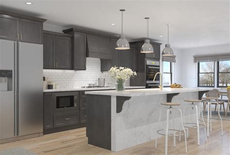 Stained Gray Kitchen Cabinets | Shaker Cabinets | RTA Cabinets