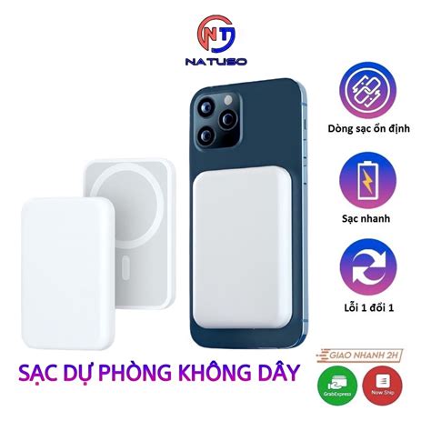 Mua Sạc Dự Phòng Không Dây Từ Tính Sạc Nhanh Pin 5000mah Mini Nhỏ Gọn Cao Cấp Cho Điện Thoại giá ...