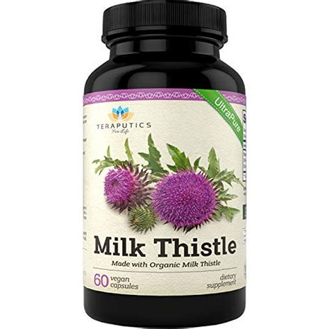 Organic Milk Thistle | Non GMO 2000mg 4X Concentrated Vegan Daily Supplement w/Silymarin Seed ...