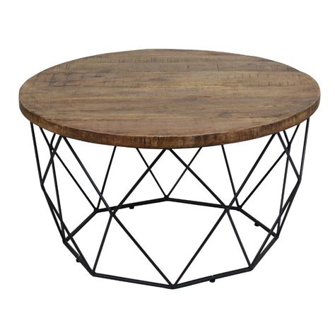 Mercury Row Ahart Coffee Table | AllModern | Round wooden coffee table, Iron coffee table, Round ...