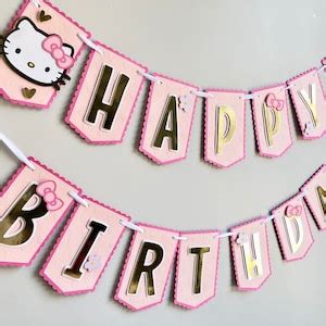 Custom Kitty Birthday Banner, Kitty Birthday Decor - Etsy