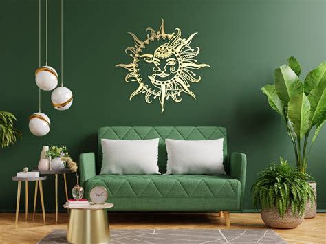 Sun & Moon Metal Wall Art, Celestial Sun and Moon Wall Art, Sun and ...