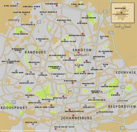 City of Johannesburg Metropolitan Municipality Map ~ map411