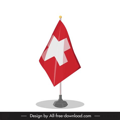 Switzerland flag design elements modern dynamic 3d design waving sketch ...