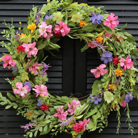 Large Floral Door Wreath - Flower Wreath - Spring Summer Door Decor ...