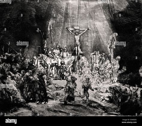 The Three Crosses 1653 etching drypoint Rembrandt Harmenszoon van Rijn ...