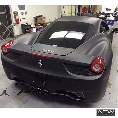 Ferrari wrapped in 3M 1080 Matte Deep Black vinyl - Vinyl Wrap - 3M & Avery Dennison Vinyl Wrap ...