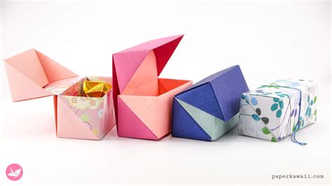 Origami Hinged Prism Gift Box Diagram - Paper Kawaii Shop