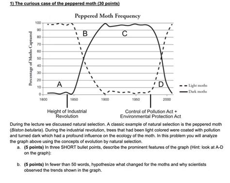 Solved 1) The curious case of the peppered moth (30 points) | Chegg.com
