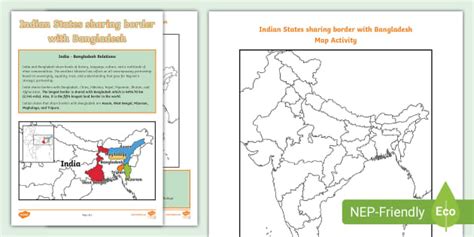 Indian States sharing border with Bangladesh (teacher made)