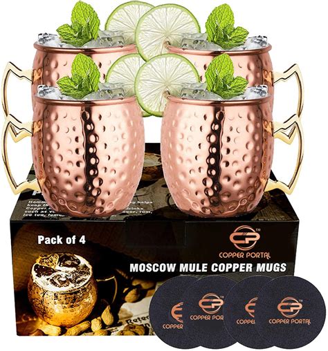 Moscow Mule Copper Mugs Set of 4 100% HANDCRAFTED Food - Etsy