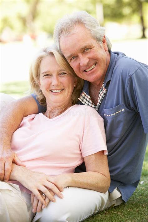 Portrait of Romantic Senior African American Couple in Park Stock Photo - Image of length ...