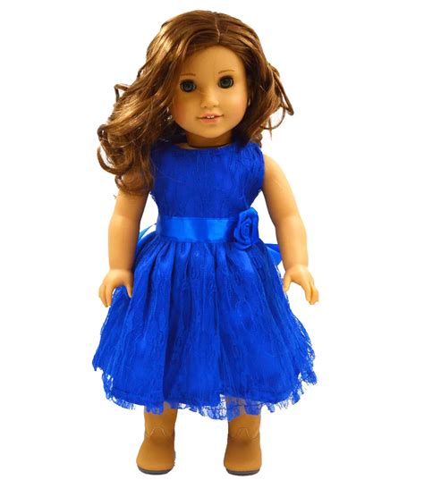 Doll Clothes fits 18" American Girl Handmade blue Party Dress 18 inch ...