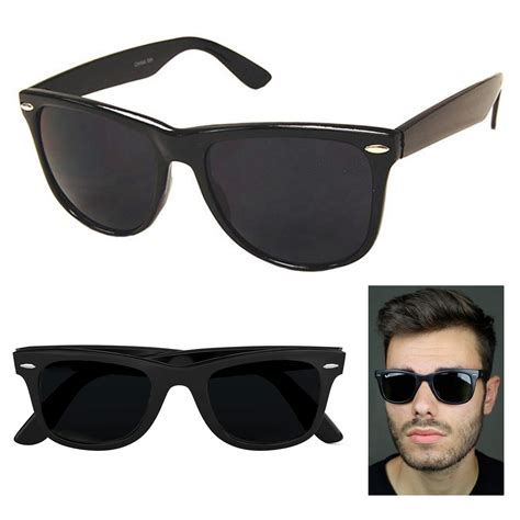 1 Pair Sunglasses Black Classic Frame Sun Shades Glasses Dark Lens UV ...