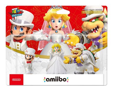 Packaging for the Super Mario Odyssey amiibo 3-pack, individual figures ...