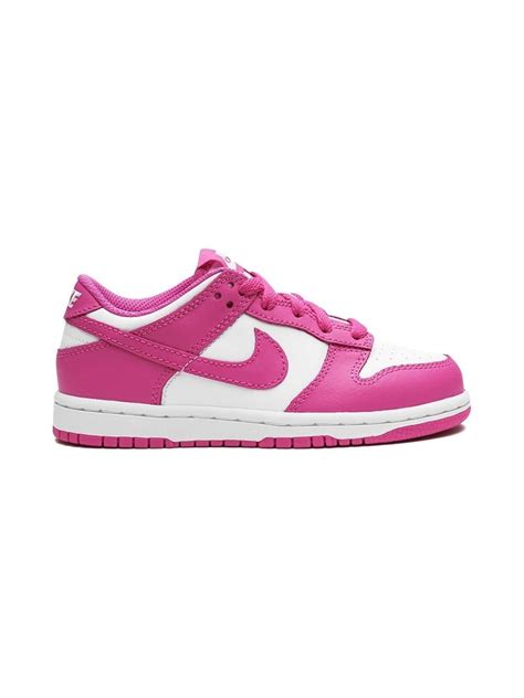 Nike Kids Dunk Low "Active Fuchsia" Sneakers | White | FARFETCH