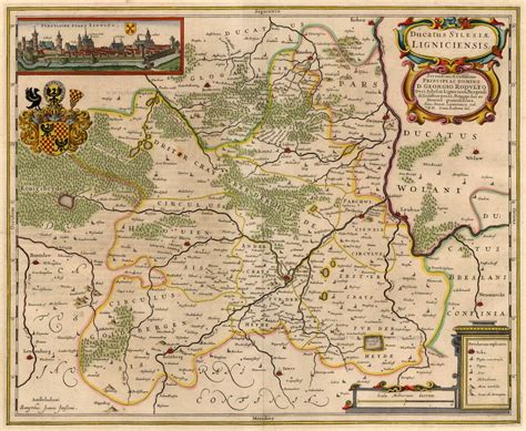 Antique map of Poland - Legnica by Hondius H. - Janssonius J | Sanderus Antique Maps - Antique ...