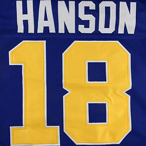 vinking Hanson Brothers Jersey, Charlestown Chiefs 16,17,18 Slap Shot Ice Hockey Jersey (18 Blue ...