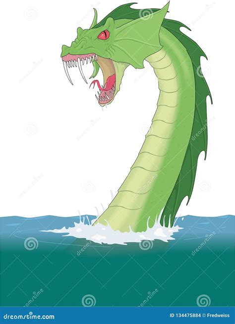 Sea Serpent Vector Illustration Stock Vector - Illustration of marine ...