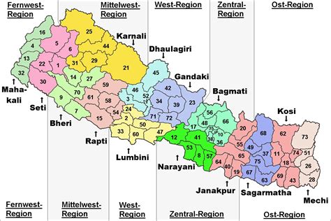 Subdivisions of Nepal De - Mapsof.Net