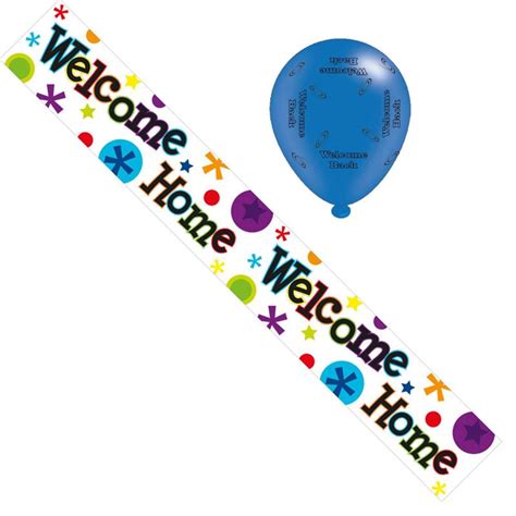 Welcome Home Foil Party Banner & Balloons - Welcome Home - Bright Spots & Stars