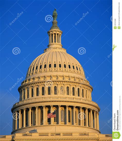 Dome of U.S. Capitol stock photo. Image of flag, daytime - 23151690